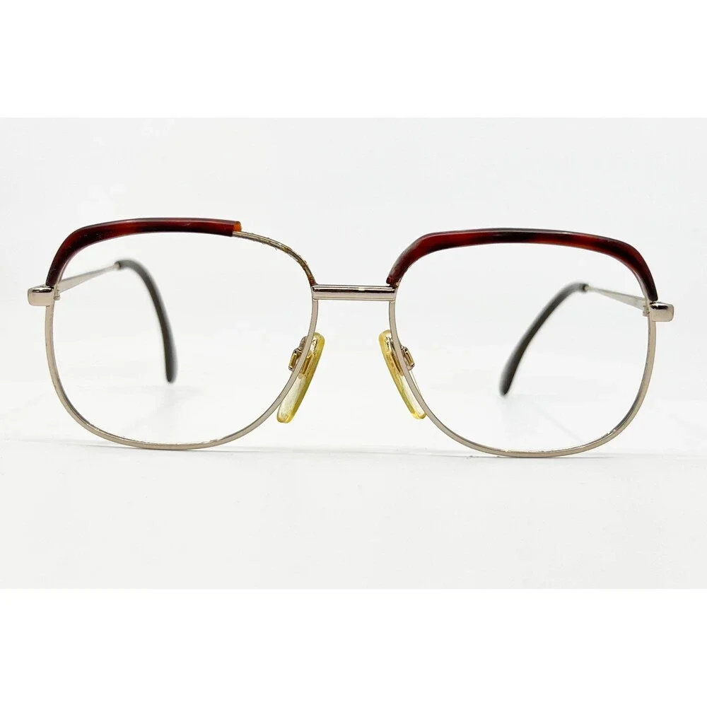 Metzler Eyeglasses Frames Mens Gold Brown Vintage Germany 54-16-135